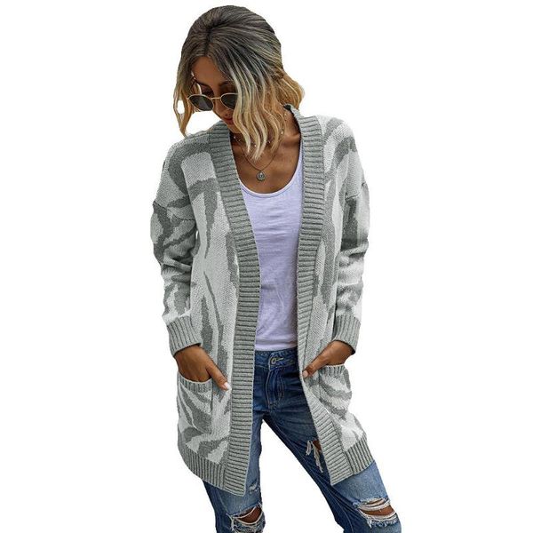 

women's sweaters explosive autumn and winter products european american fashion mid-length sweater cardigan women, White;black