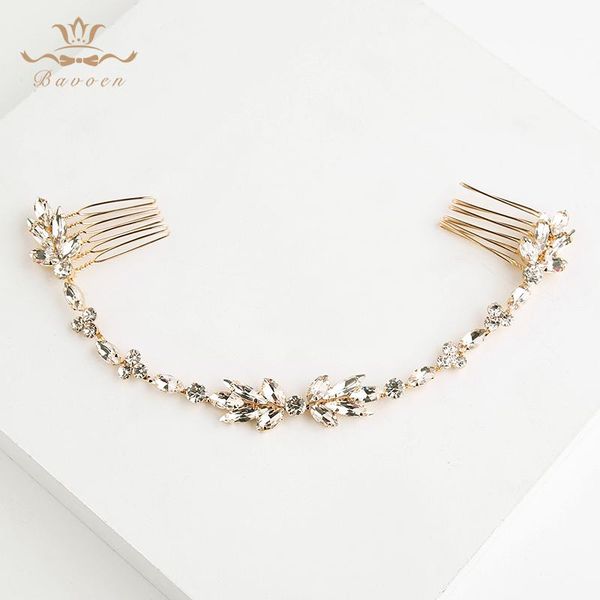 

hair clips & barrettes gold wedding accessories long crystal brides combs leaves hairbands sticks, Golden;silver