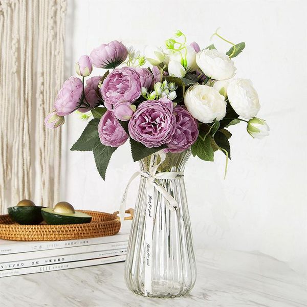 

decorative flowers & wreaths artificial fabric bouquet for living room decoration fake wedding silk home