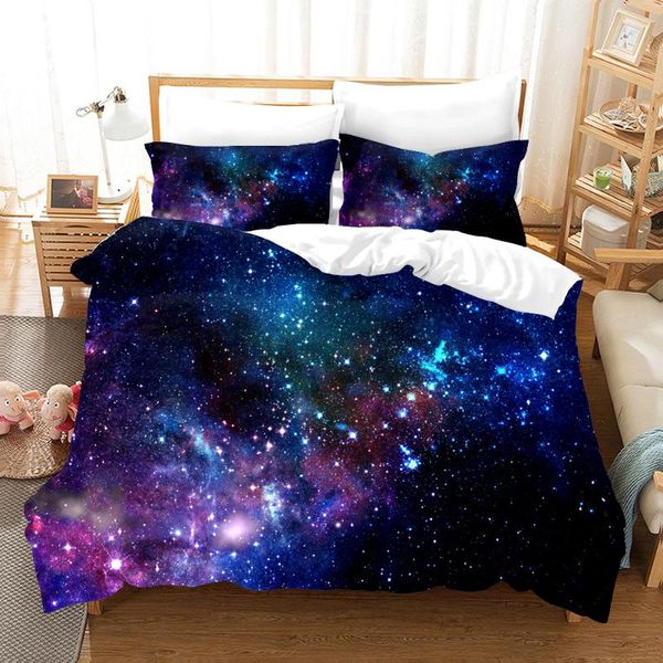 

bedding sets space star sky galaxy 3d scenery duvet cover set comforter bed linen twin  king single size drop gift