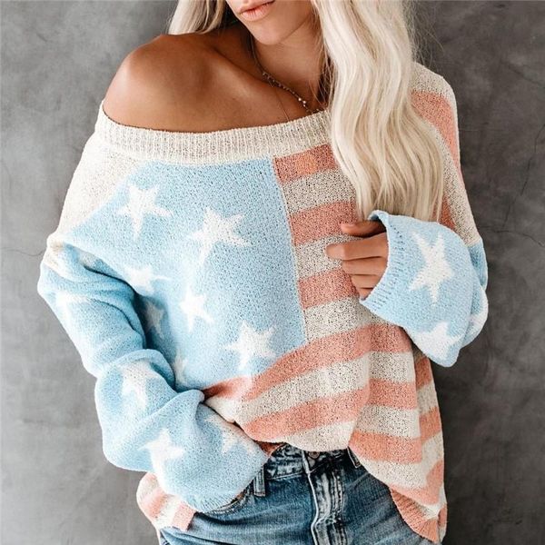 

women's sweaters patchwork sweater for autumn winter 2021 fashion loose pullover knitted striped o-neck long sleeve female's, White;black