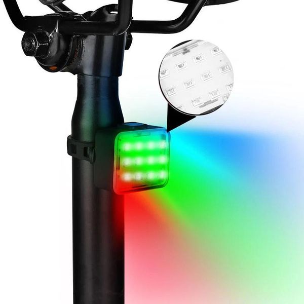 

bike lights usb rechargeable bicycle tail light 7 modes color warning mountain night riding accessories