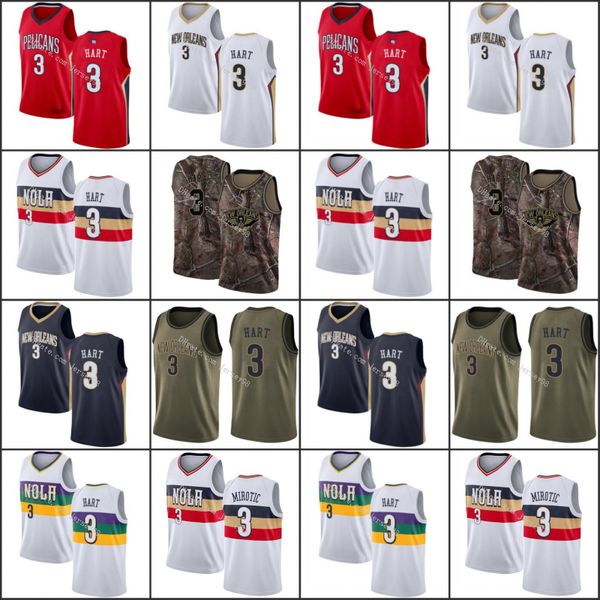 

new orleans pelicans men #3 josh hart red retro basketball jersey, Black
