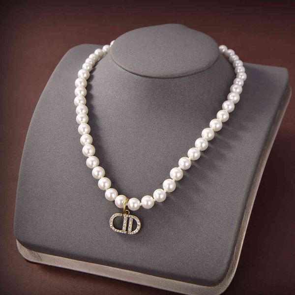 

special offer 70% off luxury jewelry 2021 new full letter pendant pearl necklace necklace bracelet for women, Silver