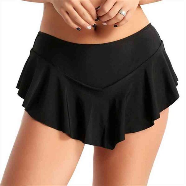 

fashion versatile women skirts ladies ruffles skirt female casual a-line, Black