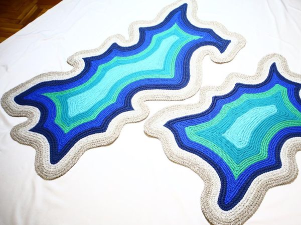 

carpets season hand woven velvet anti-slip soles geometric bathroom toilet suit carpet rug home textile decoration gift