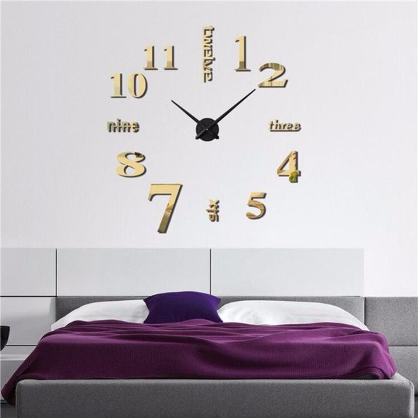 

wall clocks meet jo big watches home decoration 3d living room stickers acrylic craft self assembly 1pc