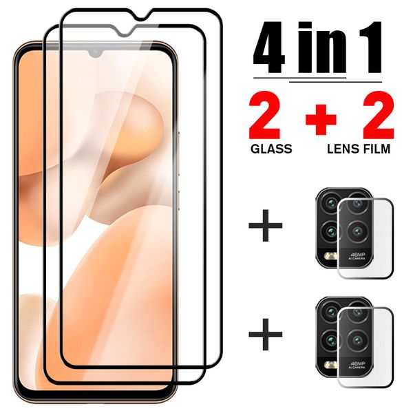 Protetores de tela de telefone celular 4in1 vidro temperado para xiaomi mi 11 10 9 lite 10t 9t lente protetor de tela para xiaomi mi