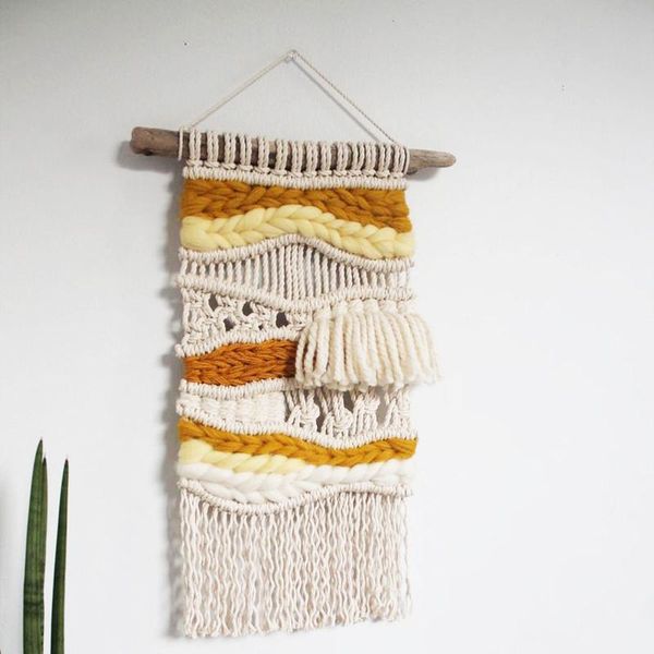 

tapestries boho style tapestry aesthetic room decor macrame wall hanging woven tassels home for living normal