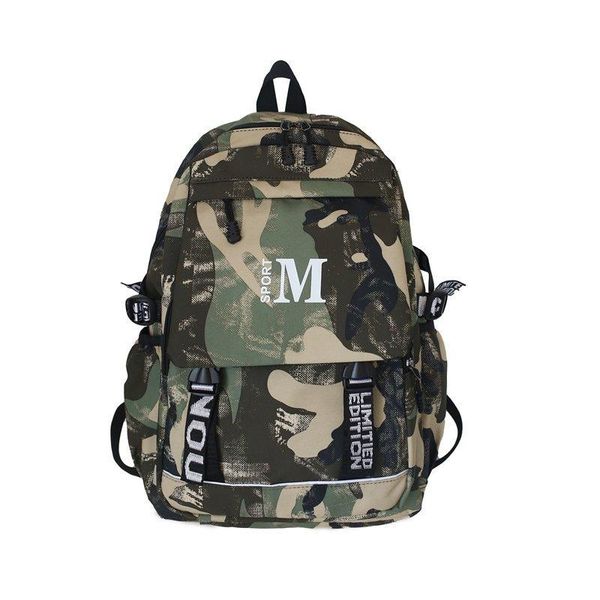 

large capacity camouflage backpack, travel or leisure bag, nylon waterproof schoolbag, graffiti bag. backpack