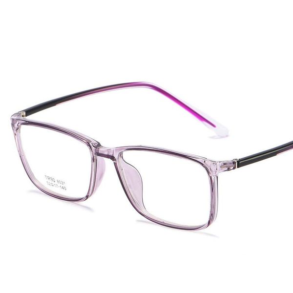 

fashion sunglasses frames stylish square tr90 plate temple clear glasses light flexible optical eyeglasses women men rx-able prescription fr, Black