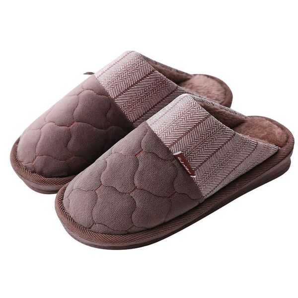 

slippers 2021 winter plush cotton men flat home indoor warm furry shoes non-slip soft comfort platform women slides big size, Black