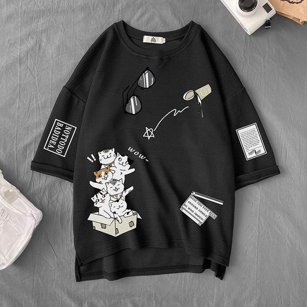 

short sleeve t shirt men's for 2021 summer print black white tshirt tees brand fashion clothes plus size m-5xl o neck t-shirts, White;black