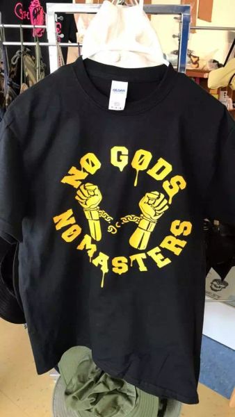

no gods no masters slave anarchy anarchist t shirt tee all sizes available, White;black