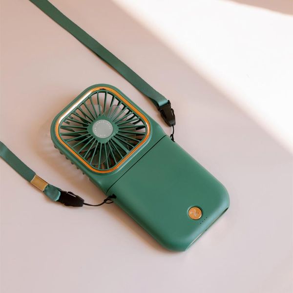 

electric fans portable hanging neck fan mini usb rechargeable folding handheld deskphone holder power bank home outdoor neckband