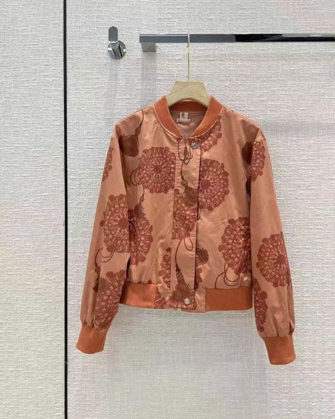 

milan runway jackets 2022 spring summer stand collar long sleeve print women's designer coats brand same style outerwear 0307-3, Black;brown