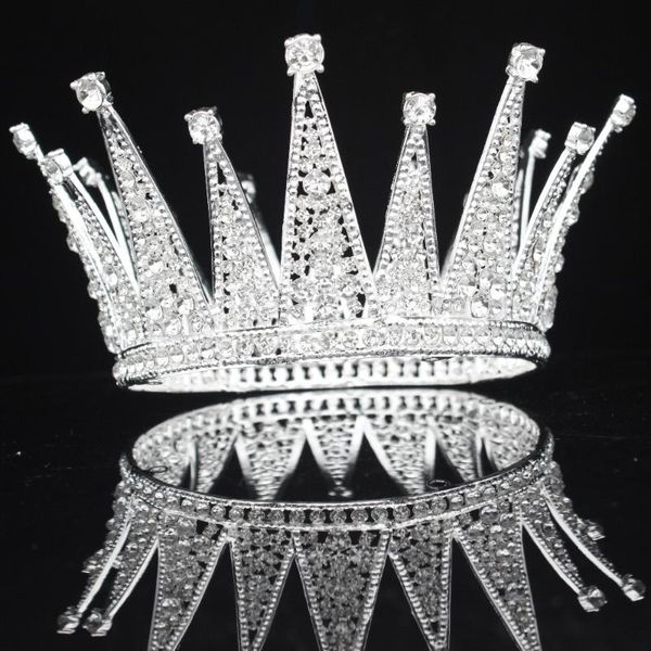 

hair clips & barrettes vintage baroque queen king bridal tiara crown women pageant prom ornaments bride headpiece wedding jewelry accessorie, Golden;silver