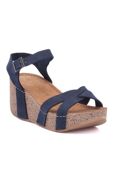 

sandals navy blue nubuck leather women 65544 c39, Black