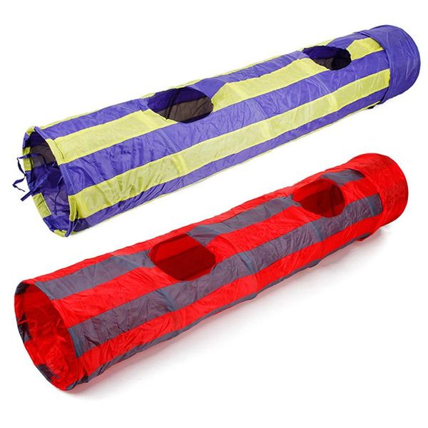 

cat toys foldable pet tunnel toy 4 holes play roll stitching tent channel supplies