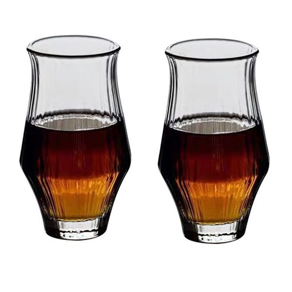 

wine glasses set of 2 old fashioned whiskey glass cup vertical pattern vintage style mug
