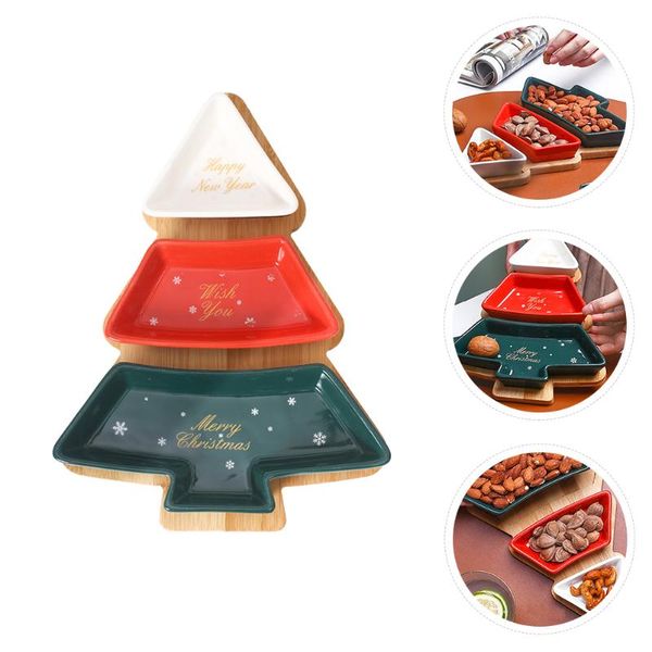 

dishes & plates 1 set christmas tree shape fruits trays dish ceramics candy tray