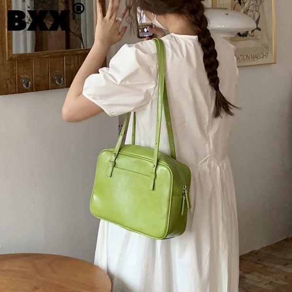 

[bxx] simple solid color pu leather bags for women 2021 summer shoulder bag handbags trending luxury hand hs084 evening