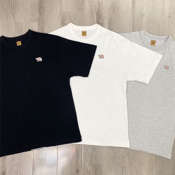 

white black embroidered t-shirt men women t shirt cotton tee