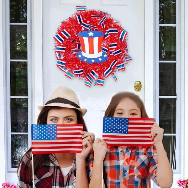

decorative flowers & wreaths independence day wreath plastic garlands artificial flower diy home door front decor wedding party wall hanging