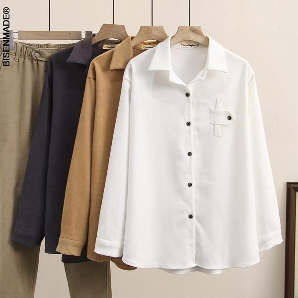 

plus size t-shirt women's clothing blouses&shirts spring/autumn 2021 fashion casual loose long sleeve twill