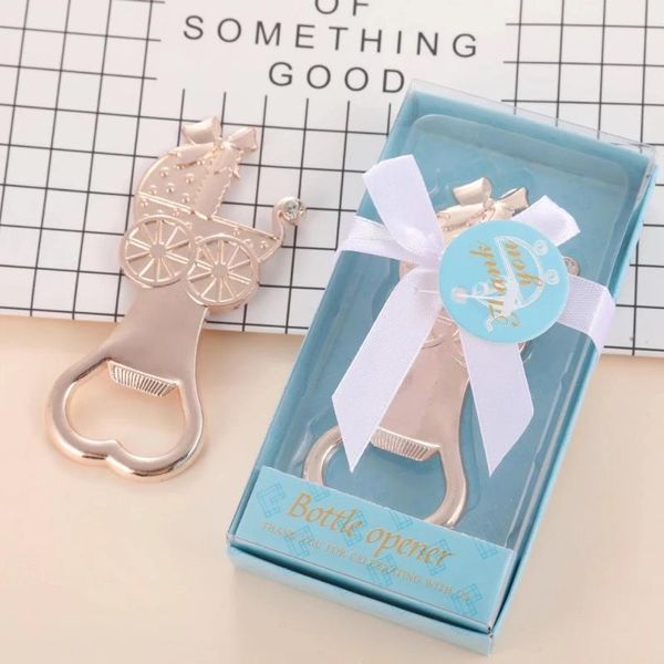 

party favor 30 pcs/lot baby shower gifts boy girl birthday giveaways baptism souvenirs gold metal carriage bottle opener