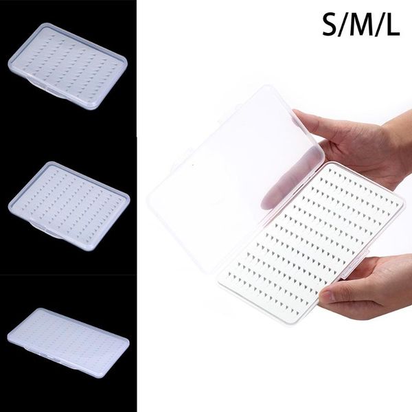 

portable slim hook lure box hard abs material clear easy grip foam plastic fishing holds flies hold case accessories