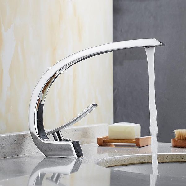 

bathroom sink faucets design black finish brass mixer waterfall faucet basin tap vanity fes-6687b