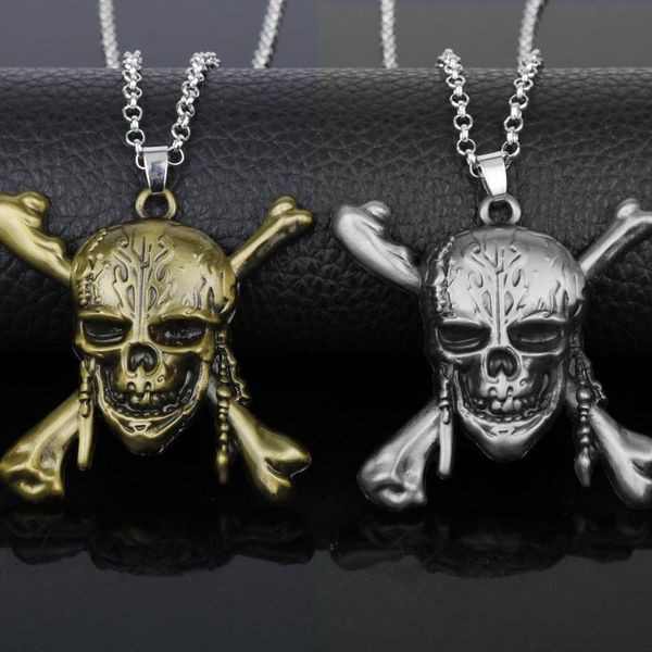 

chains 2021 fashion jewelry pirates of the caribbea n necklace captain jack sparro w skull mask pendants&necklaces, Silver