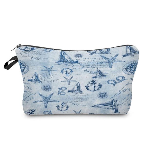 

printed starfish cosmetic organizer bag waterproof women's makeup fashion storage bags for women small travel & cases