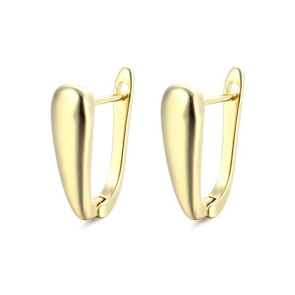 

hoop & huggie fashion geometric metal u shaped earrings korean style simple smooth for women fine jewelry 2021, Golden;silver
