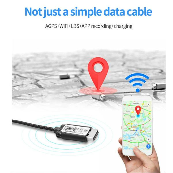 

mini gps tracker charging cable with android type-c 3interface sim card voice recorder app remote listen callback locator activity tr tracke