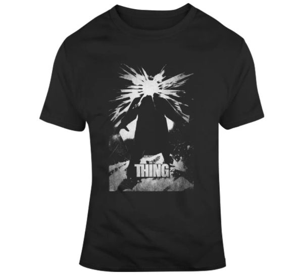 

the thing kurt russell john carpenter movie 80s vtg style t shirt, White;black