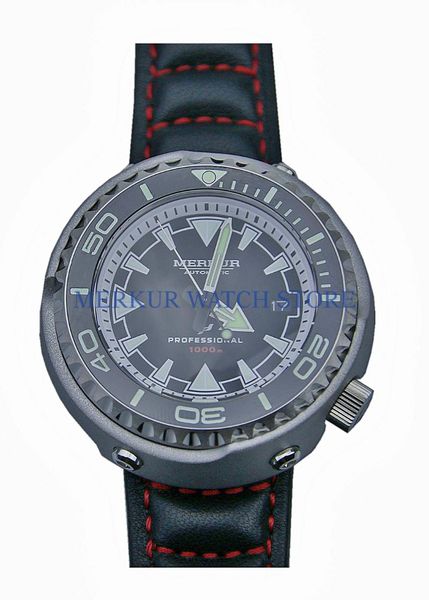 

wristwatches ad30 merkur 1000m monoblock tuna can automatic pro diver dive mens vinatge watch, Slivery;brown