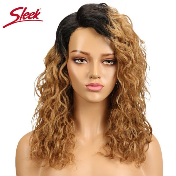 

lace wigs sleek blonde curly human hair for black women 99j t1b/27 colored short u part kinky wig, Black;brown
