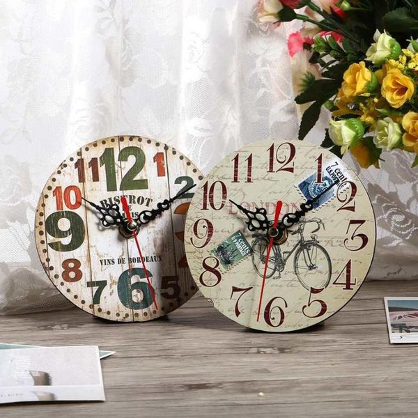 

wall clocks 4 7 inch diameter mini size vintage round clock wood for home decor kitchen