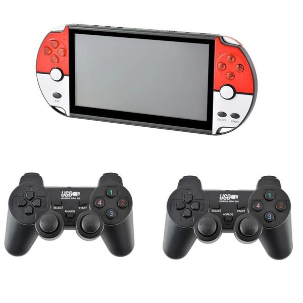 

7.1inch screen wireless double player built-in 3000 support for fc/gba/gbc/md/nes/sfc/ps/arcade games controllers & joyst game joysticks