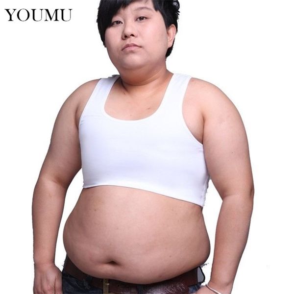 

plus size l-6xl les lesbian tomboy crop vest tank short breast chest binder oversized underwear 906-656 210705, White