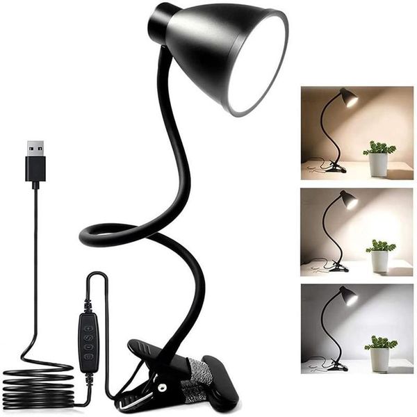 

book lights 2021 reading table lamp with clip 360 Â° flexible gooseneck 10 brightness dimmable deskbedside light