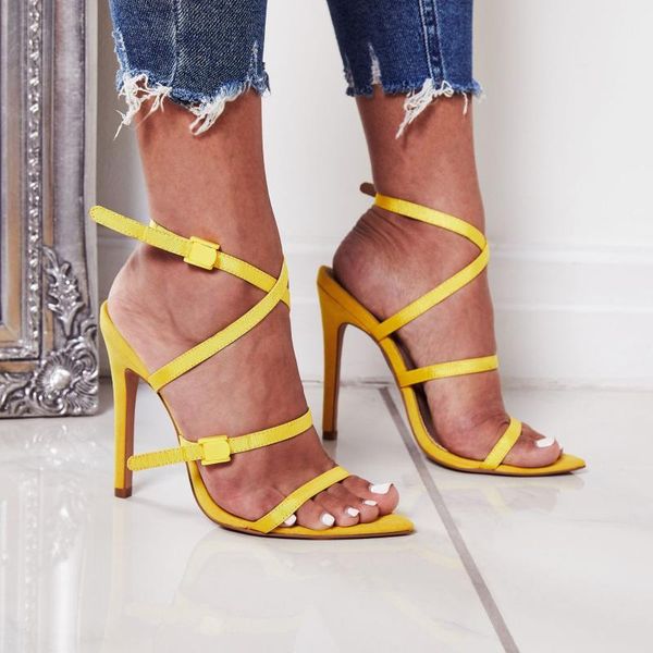 

buckle strap casual open toe solid sandals women super high spike heels summer ladies shoes gladiator cross-tied, Black