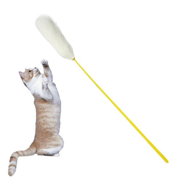 

cat toys 2pcs pet teaser toy creative interactive fake fur wand funny exerciser stick product