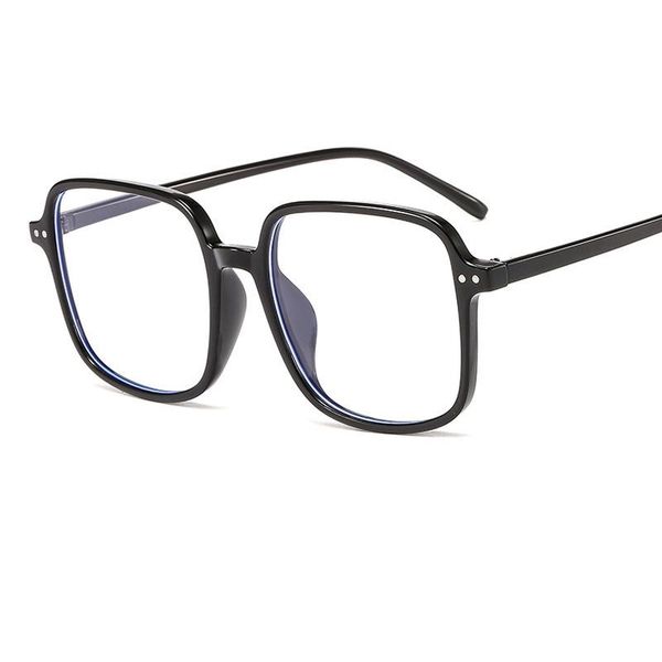 

fashion sunglasses frames oversized box glasses frame blu-ray meter nail flat mirror versatile glasses., Black