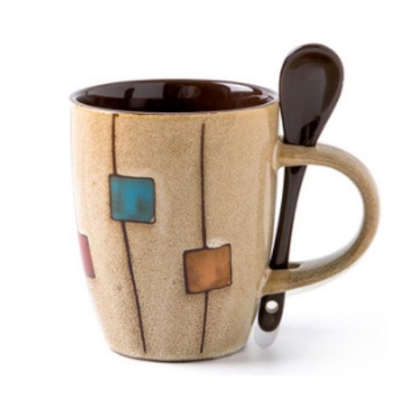 

mugs 350ml ceramic coffee tea milk mug with spoon