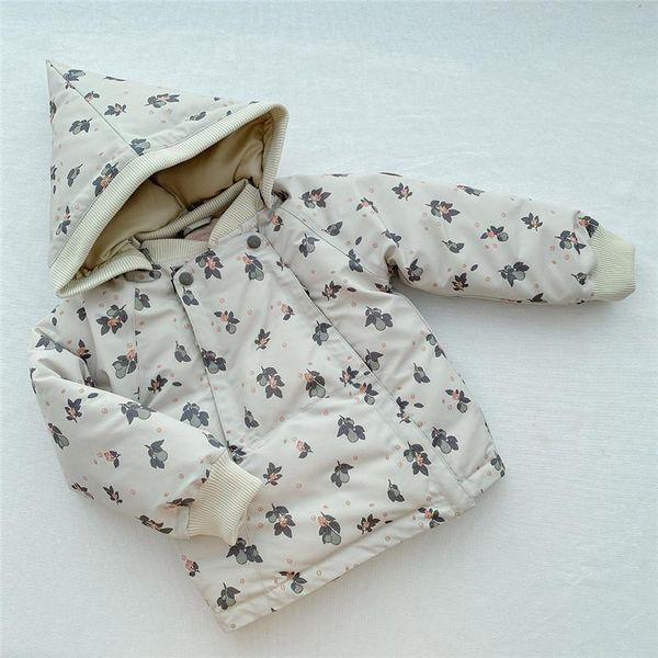 

down coat white duck hooded baby winter coats floral girls clothes jacket kids boys outwear child parka clothing, Blue;gray