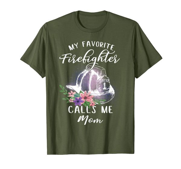 

my favorite firefighter call me mom tshirt for mother, White;black