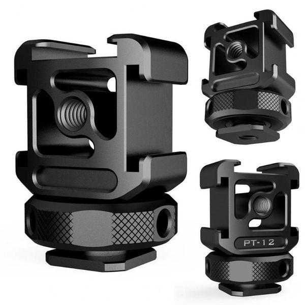 

ulanzi pt-12 dslr cold shoe mount adapter slr monitor three for led light microphone fill bracket lighting & studio accessories